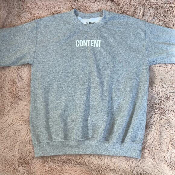 Liza Koshy Gray 'I Am Content Watching' Merch Pullover Sweatshirt - Picture 3 of 6